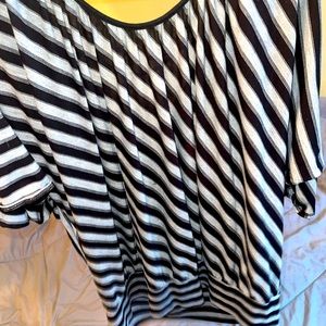 Striped plus size blouse